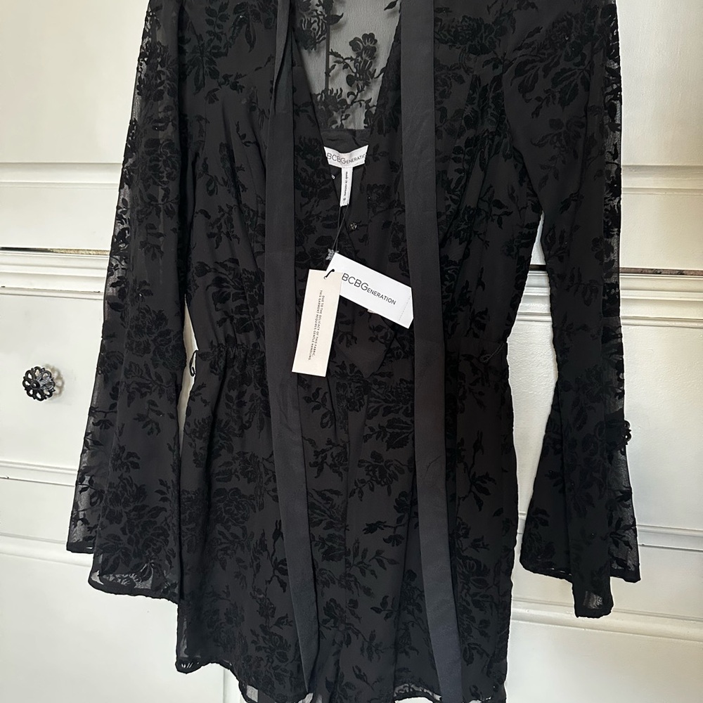 BCBG Black Lace Romper